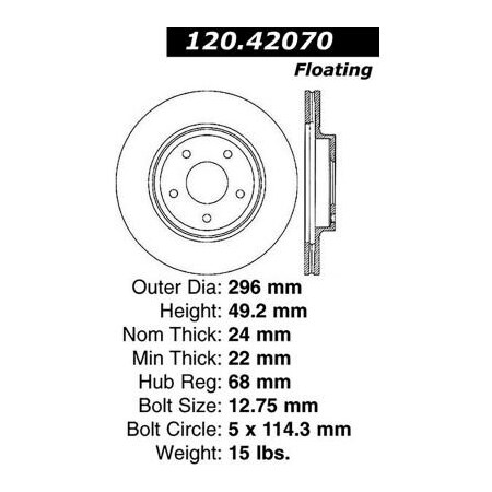 Centric StopTech Premium Cryostop Rotor; Front, StopTech 120.42070CRY